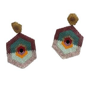 HANDMADE ARTISAN BEADED EARRINGS BOHO STYLE